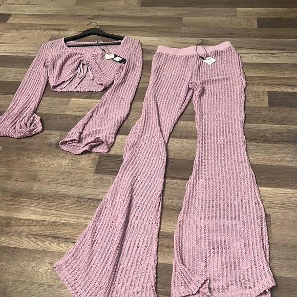 Fashion Nova pant swim suit cover up set purple knitted - Picture 4 of 4